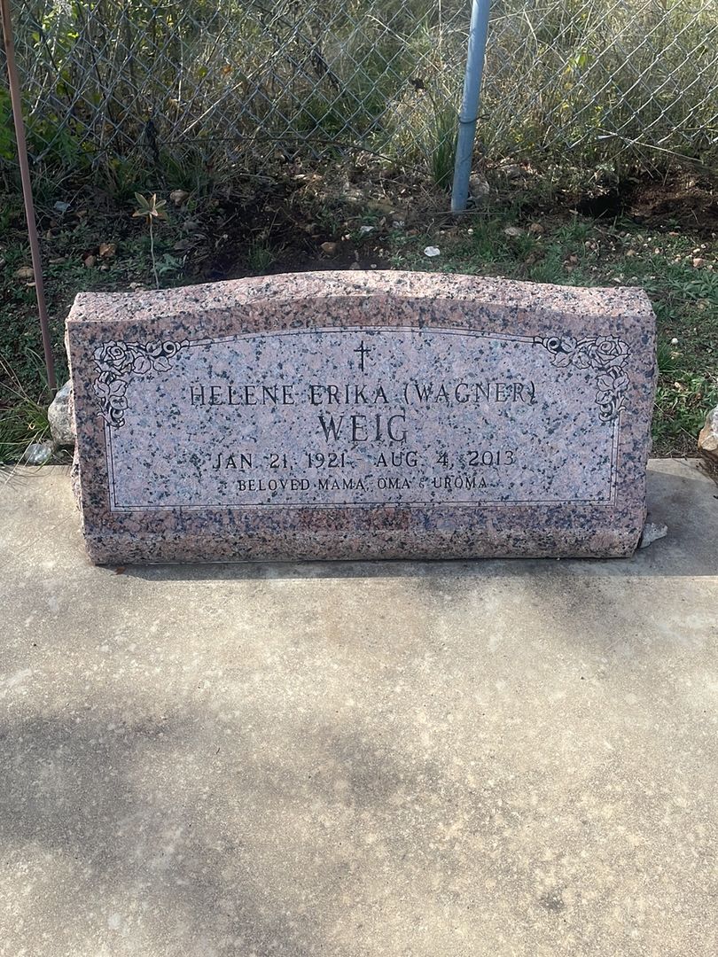 Helene Erika Wagner Weig's grave. Photo 1