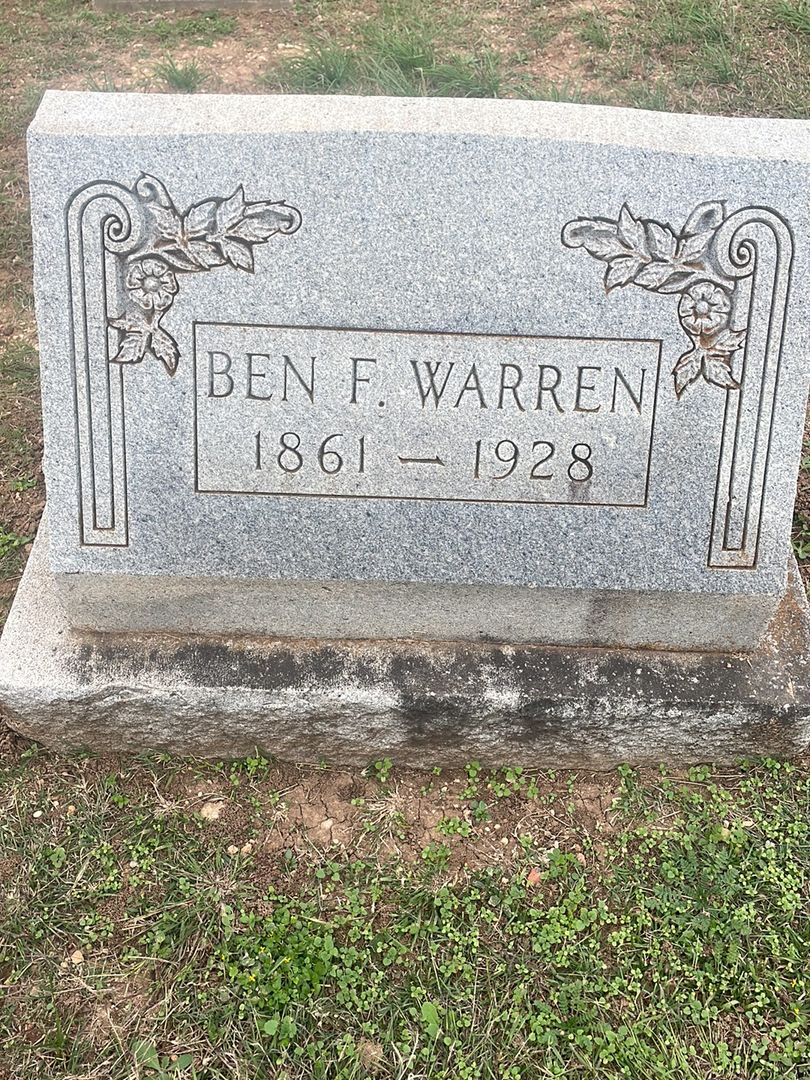 Ben F. Warren's grave. Photo 1