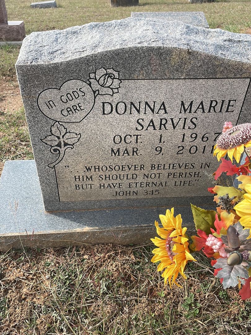 Donna Marie Sarvis's grave. Photo 1