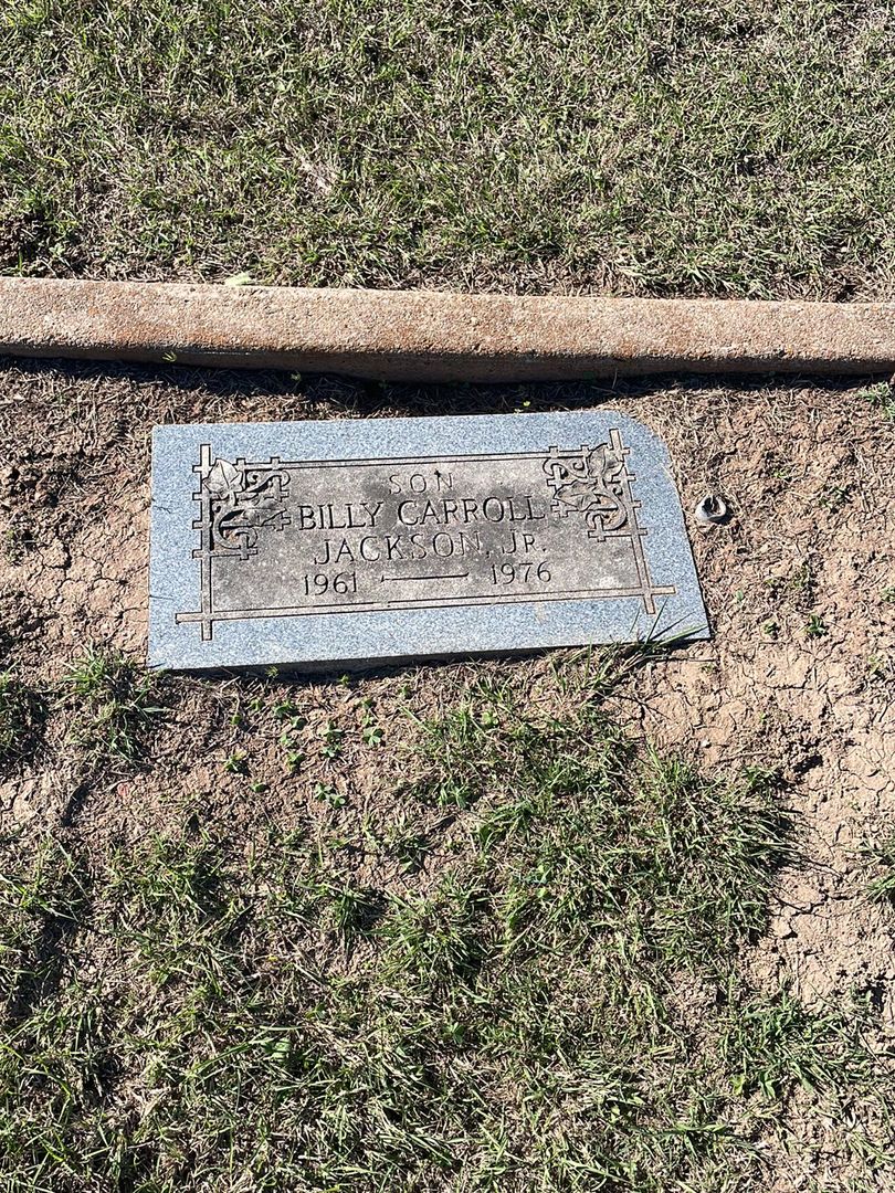 Billy Carroll Jackson Junior's grave. Photo 1