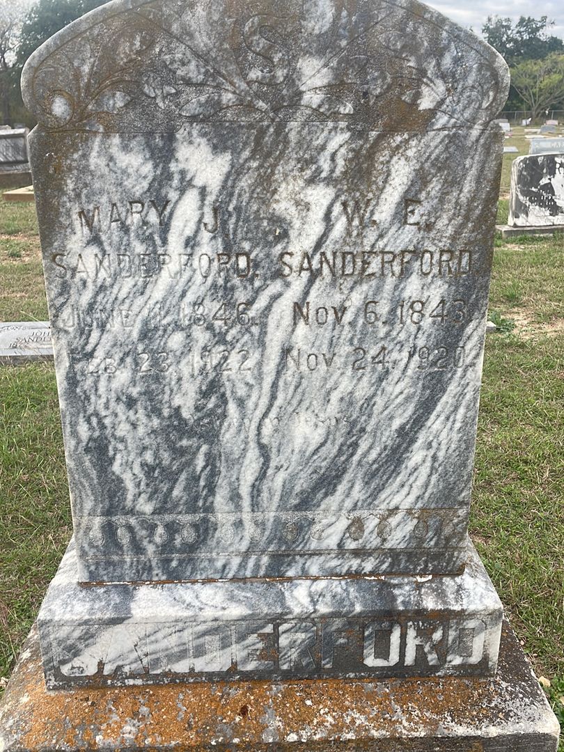 Mary J. Sanderford's grave. Photo 1