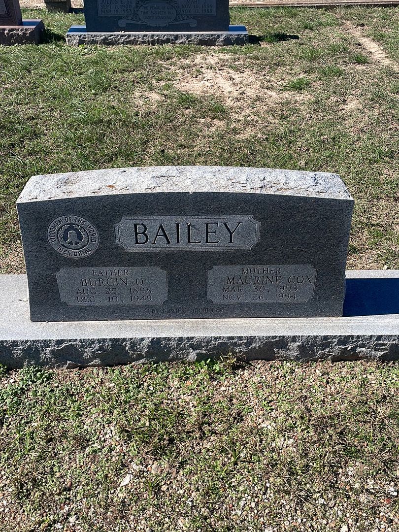 Burgin O. Bailey's grave. Photo 1