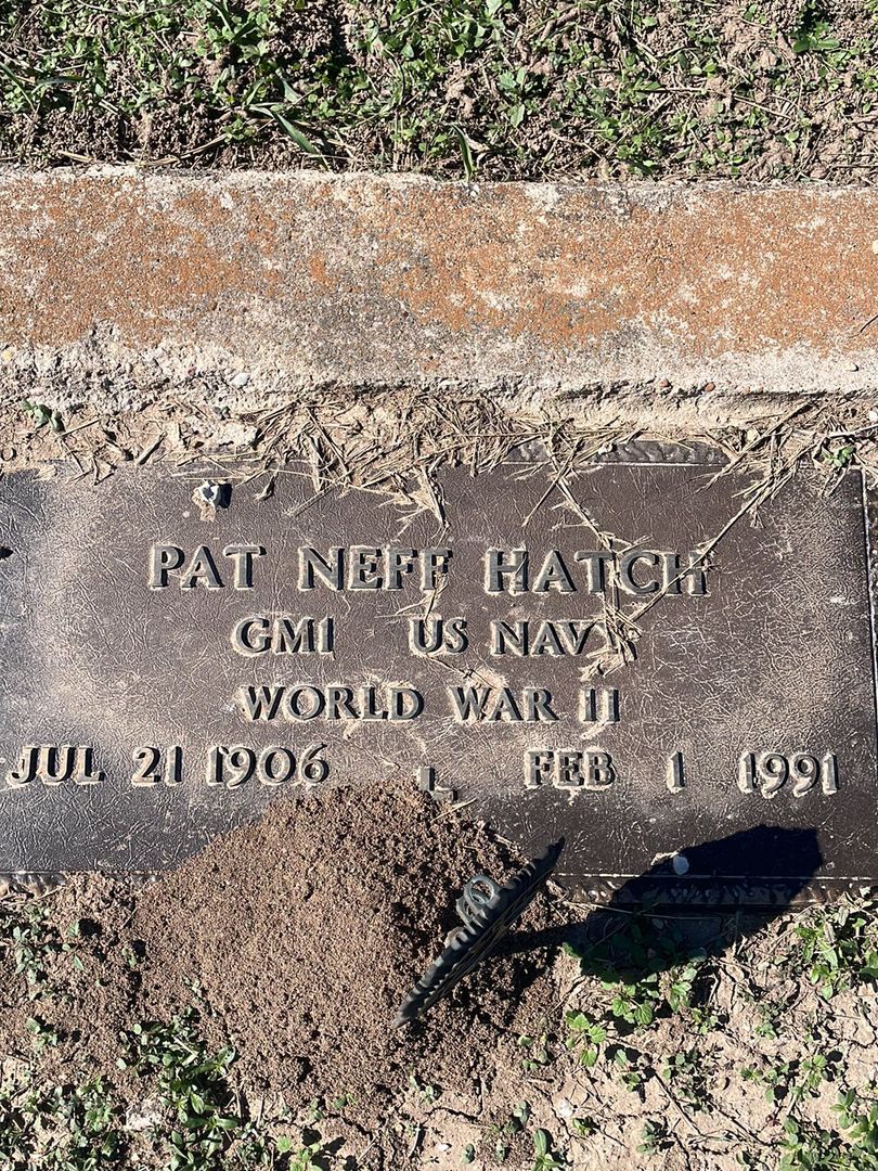 Pat Neff Hatch's grave. Photo 1