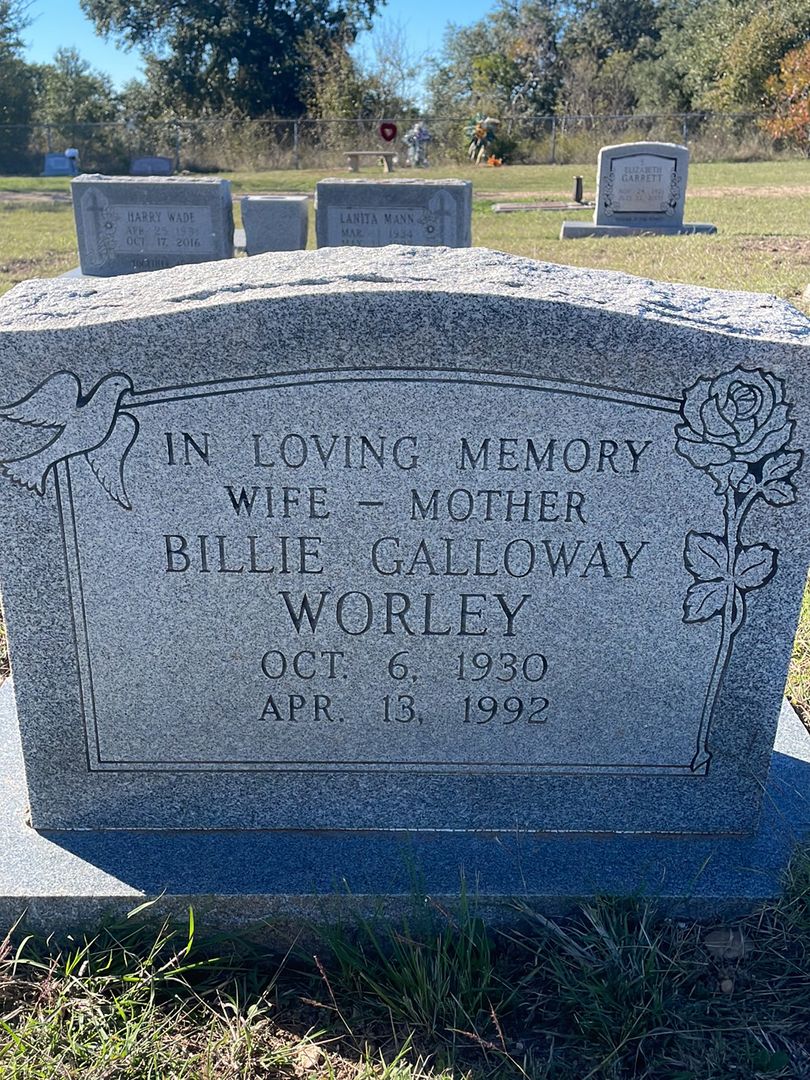 Billie Galloway Worley's grave. Photo 1
